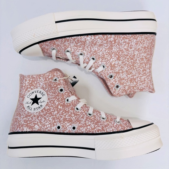 Converse Chuck Taylor Lift Platform Sparkling Glitter canvas high top sneakers - Picture 8 of 14